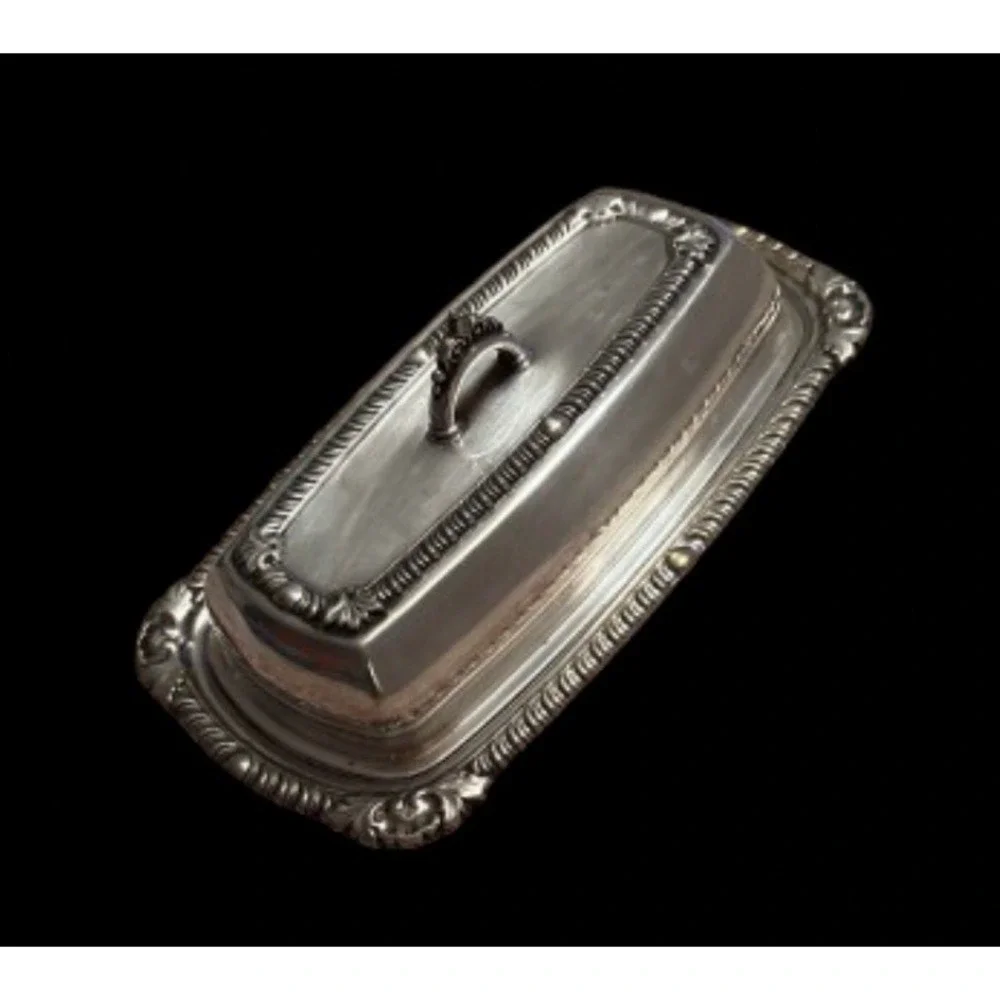 3 piece butter dish English Silvet MFG‎ Corp 391 Made in USA Vintage